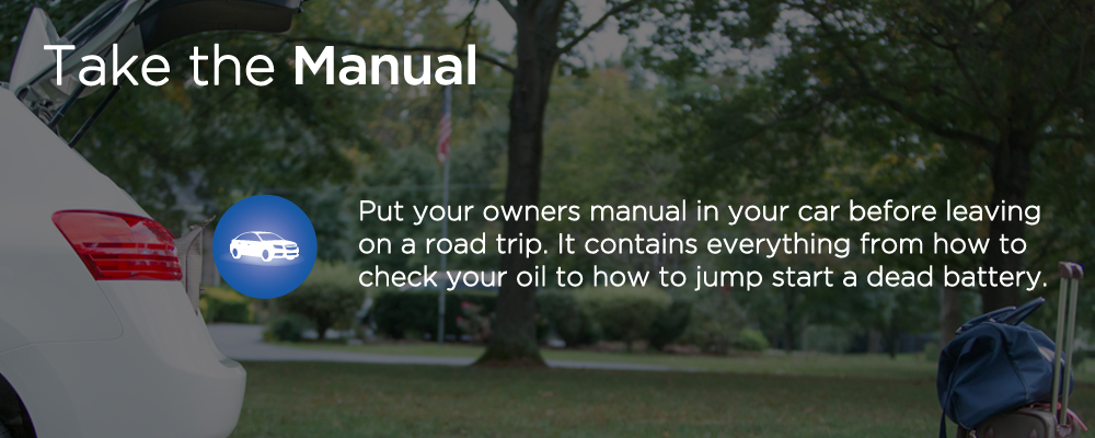 a car and a park with text "take the manual"