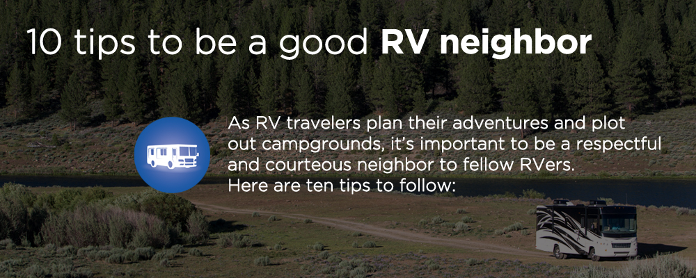 rv driving along a dirt road and forest