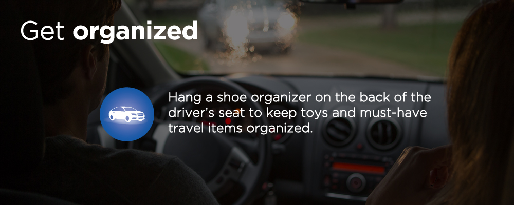 a car dashboard with text 'get organized'