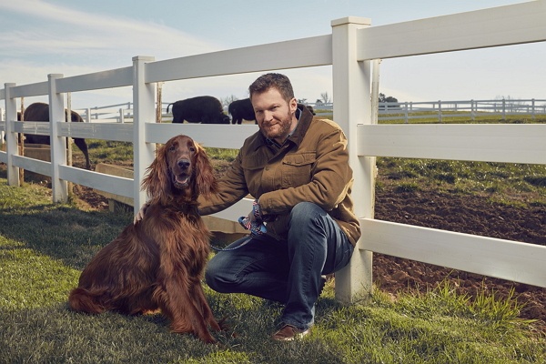 Dale Earnhardt Jr. and his dog.