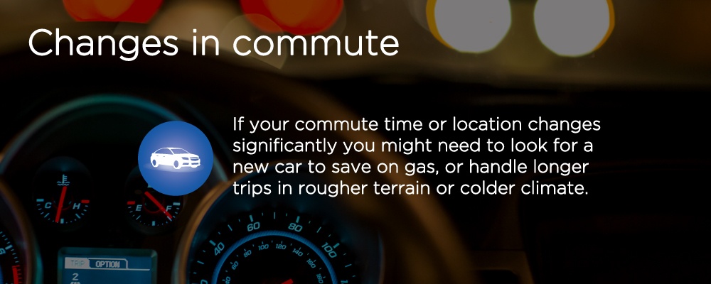 a dashboard with text "changes in commute"