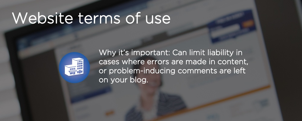 a website with text 'website terms of use'