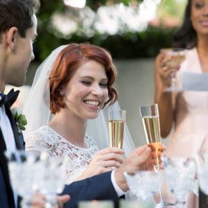wedding reception champagne toast