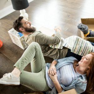 couple unpacking from moving