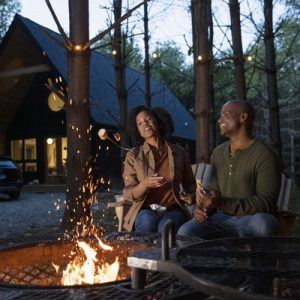 Couple at Campfire