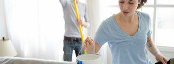 woman and man painting inside the house