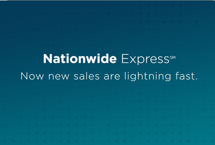illustration of text 'Nationwide Express now new sales are lighting fast'