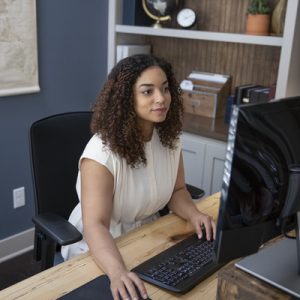 Woman Working At Computer