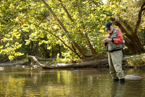 older man fishing