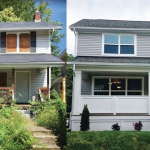 Before and after of a revitalized home on Columbus’ south side