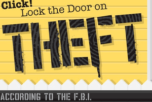illustration of text 'lock the door on theft'