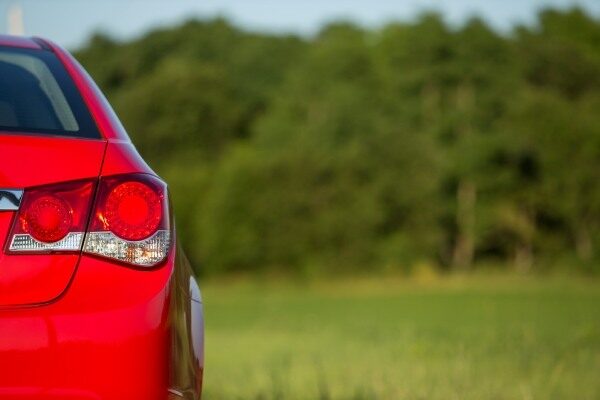 rear section of a red car