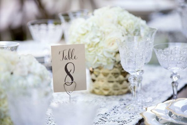 a table setting a wedding