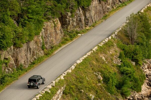 a jeep on a trail