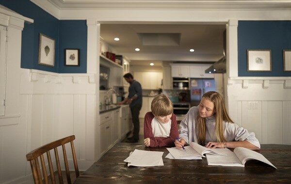 Children doing homework