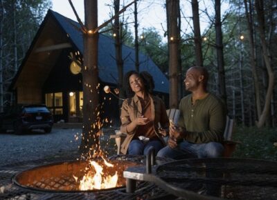 Couple at Campfire