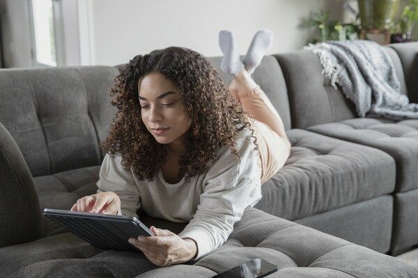 Young Woman on Couch