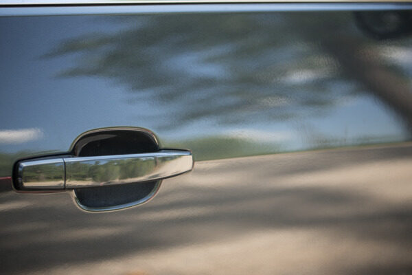 Close up of a car door handle