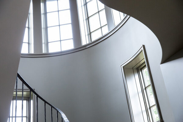 Image of a spiral staircase and windows