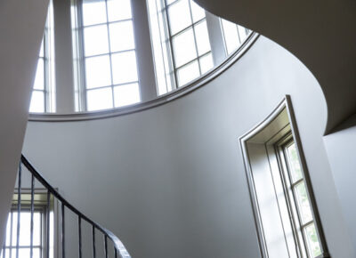 Image of a spiral staircase and windows