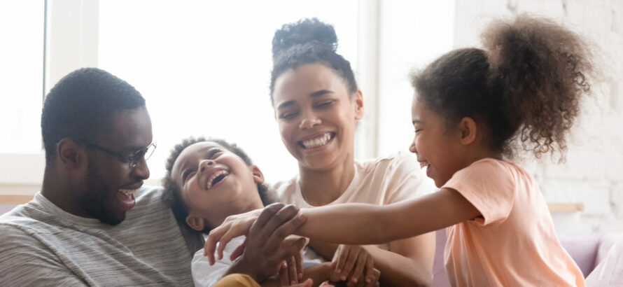 A family having a good time together.